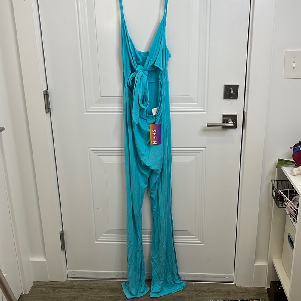 Blue Cutout Romper - Shein - Large